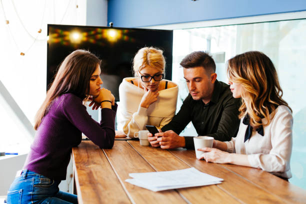 istock Coworkers meeting in modern office room 871703638