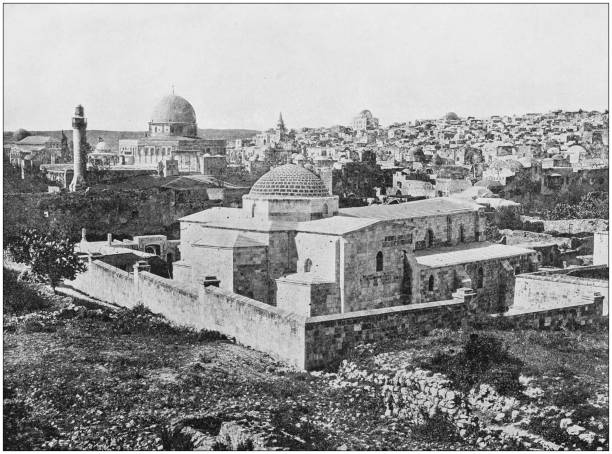 istock Antique photograph of World's famous sites: Jerusalem 871706908