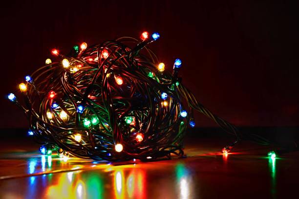 istock Abstract christmas background, xmas texture from color lights for Christmas tree. 871711828