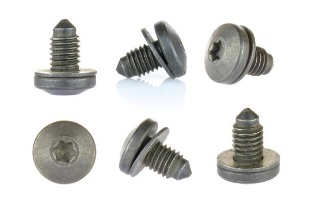istock Metal torx bolt with washer, isolated on white background 871714988