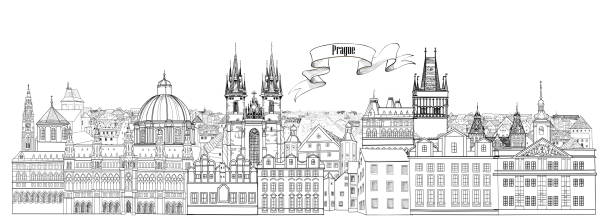 istock City view. Prague old town landmarks skyline. Travel background 871717700