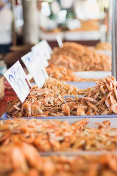 Photo of Dried salted amazonian regional shrimp for sale in famous Ver-o-Peso public market