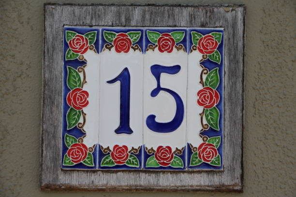 istock House number 15 at wall in Australia 871734370