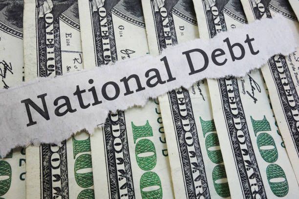 National Debt headline National Debt news headline on cash debt ceiling stock pictures, royalty-free photos & images
