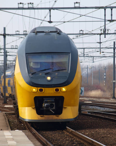 istock Omni train is arriving on platform in the Gouda Station 871737596