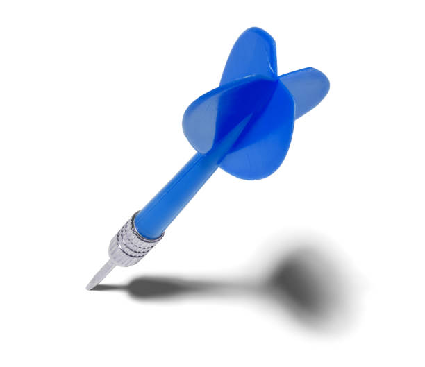 Dart Blue Blue Plastic Dart Isolated on White Background. target shooting photos stock pictures, royalty-free photos & images