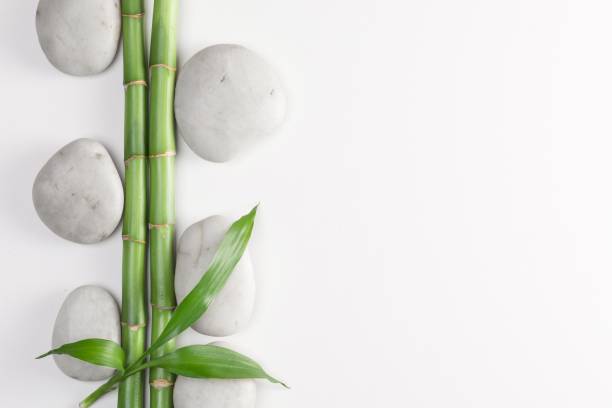 istock Stones and bamboo on the white, Feng Shui 871742404