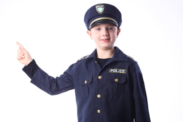 istock Little boy is policeman costume. 871752690
