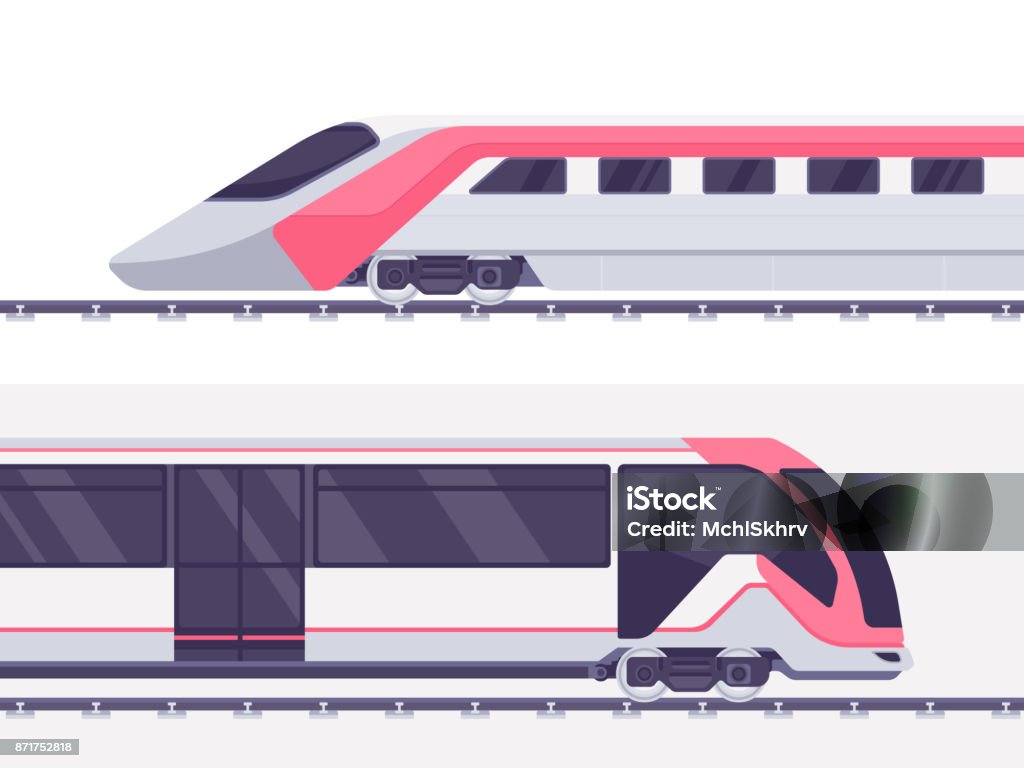 Express Train Shape Passenger Express Train Stock Illustration - Download Image Now - Rail ...