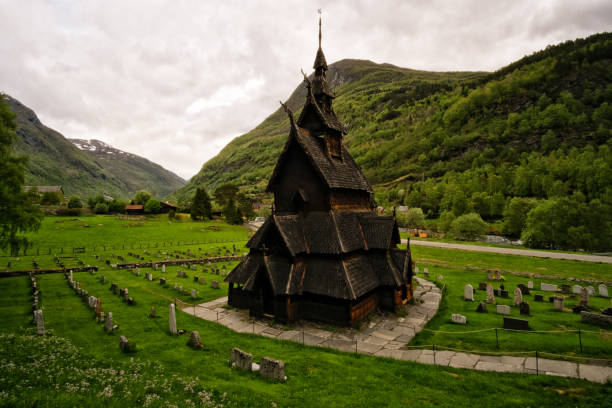 istock Borgund stavkirke, triple nave stave church 