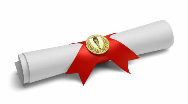 istock Diploma with Torch Medal 871756464