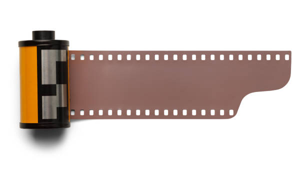 Film Roll 35 mm Roll Film Negative Isolated on White Background. rolled up photos stock pictures, royalty-free photos & images