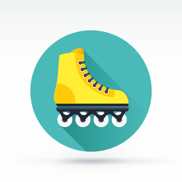 ilustrações, clipart, desenhos animados e ícones de rollerskate ícone - patins em linha
