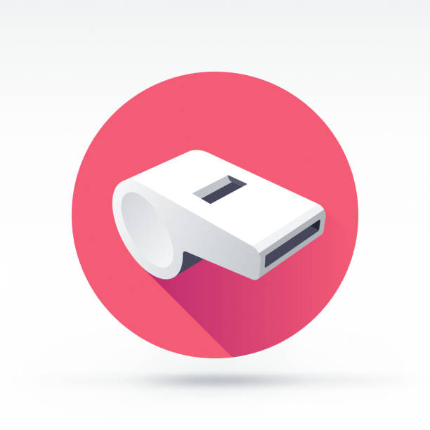 Whistle Icon Flat style with long shadows, whistle vector icon. loud whistle sound stock illustrations