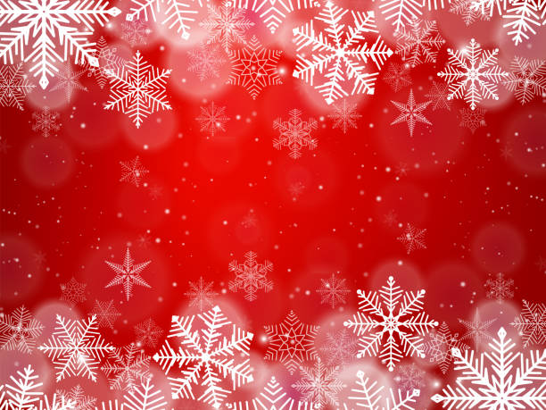 光の効果と赤のクリスマス雪背景 - christmas defocused selective focus christmas tree点のイラスト素材／クリップアート素材／マンガ素材／アイコン素材