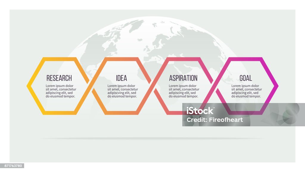 Business process. Timeline infographics with 4 options. Vector template. Four Objects stock vector