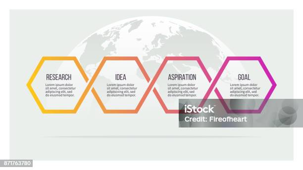 Business Process Timeline Infographics With 4 Options Vector Template Stock Illustration - Download Image Now