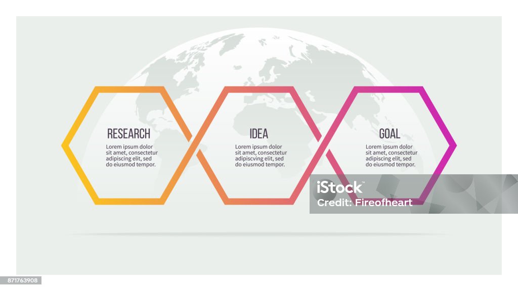 Business process. Timeline infographics with 3 options. Vector template. Number 3 stock vector