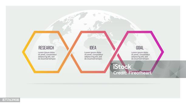 Business Process Timeline Infographics With 3 Options Vector Template Stock Illustration - Download Image Now