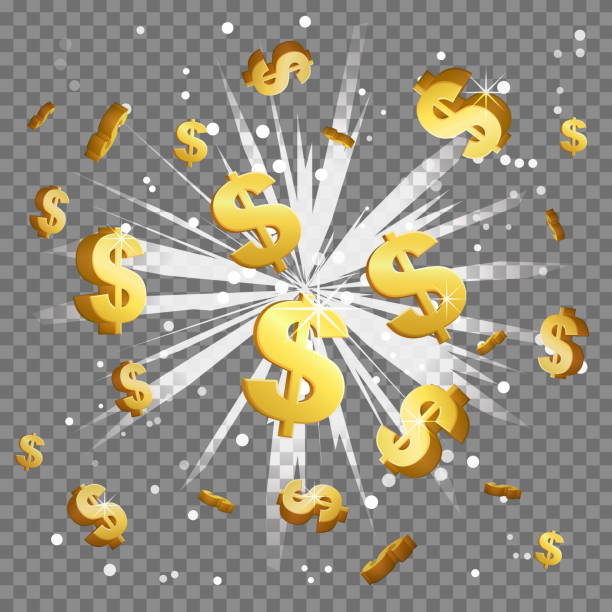 kuvapankkikuvitukset aiheesta kultainen dollari merkki valosäde linssi leimahdus räjähdys - currency symbol