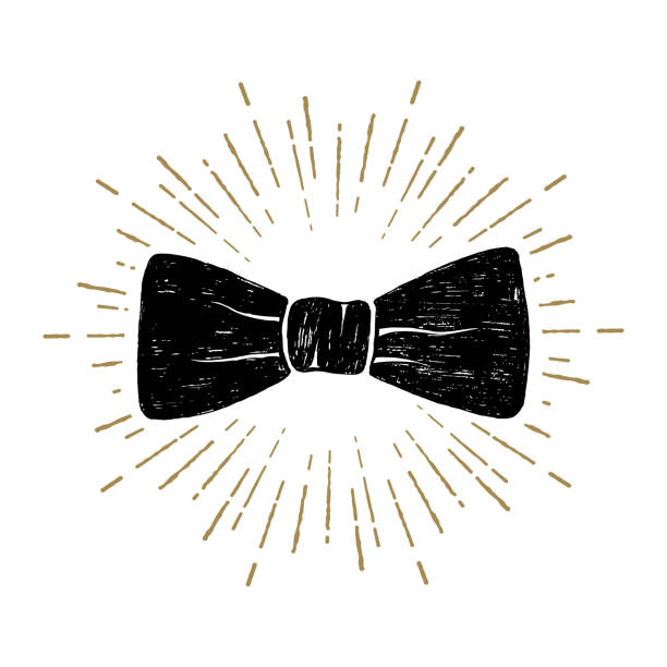 ręcznie rysowana ilustracja wektorowa muszki. - bow tie stock illustrations