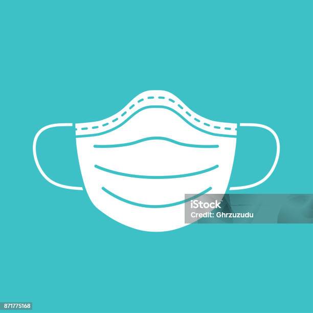 Medical Mask Vector Icon Stock Illustration - Download Image Now - Protective Face Mask, Icon Symbol, Vector