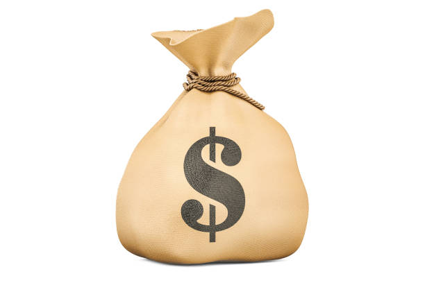 Bag of money of different U.S.denominations.For more money bag photos: