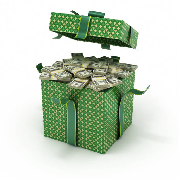istock $100 Banknotes in Gift Box - Isolated on White Background 871778946
