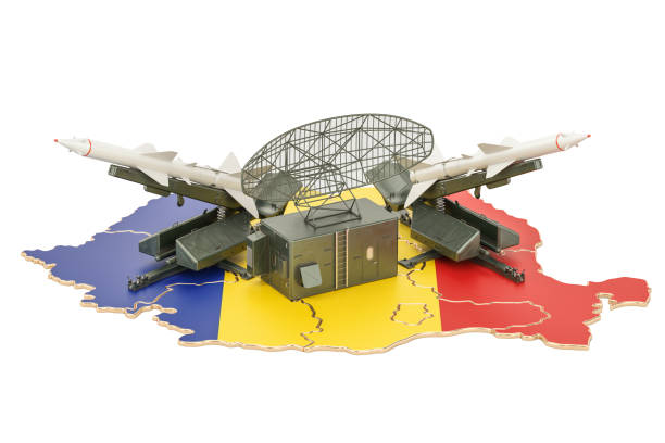 istock Romanian missile defence system concept, 3D rendering isolated on white background 871779384