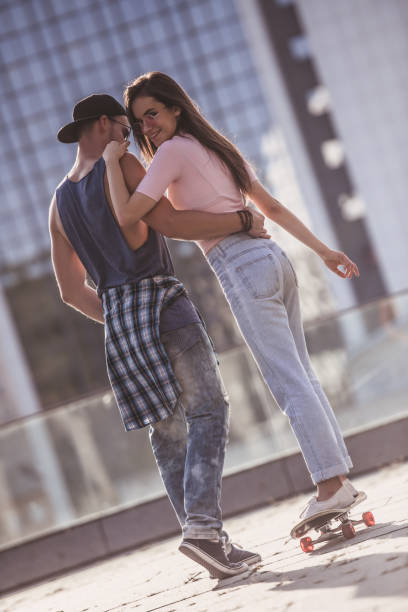 istock Stylish couple in city 871780152