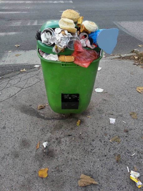 street dirty trash with low depth of field
