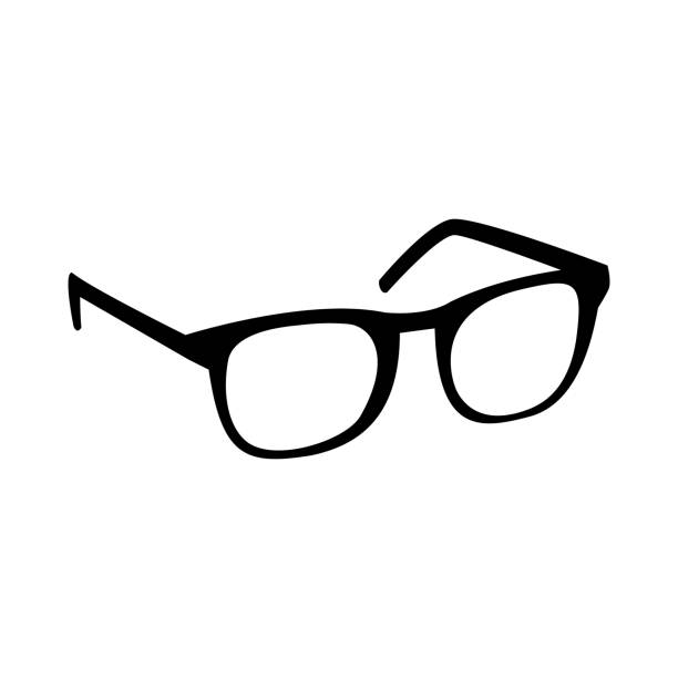 ilustraciones, imágenes clip art, dibujos animados e iconos de stock de icono de vector de gafas - optical instrument illustrations