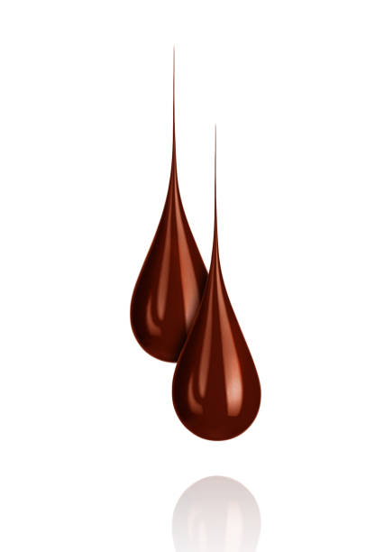istock Two chocolate drops close-up isolated on white background 871795090