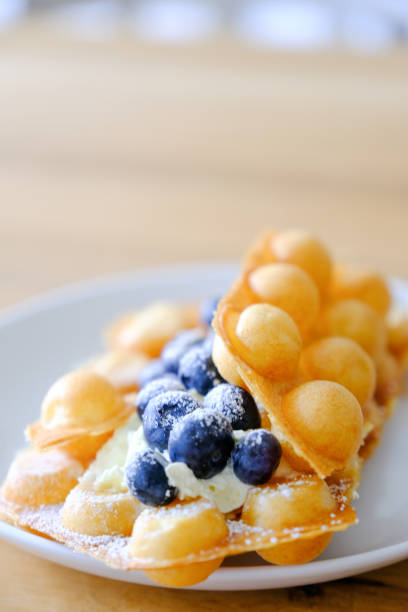 Crispy bubble waffles are made in a special honeycomb mould, it's a popular treat in Hong Kong and it's coming in the food trend in the UK