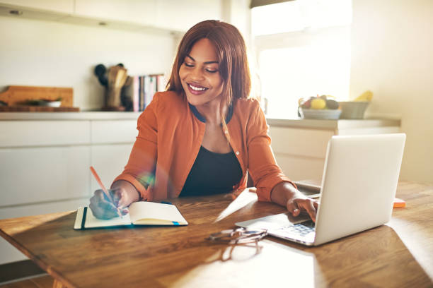 istock Smiling young female entrepreneur hard at work in her kitchen 871801884