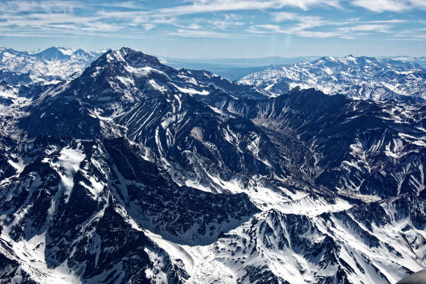 Aconcagua Aerial view of Mount Aconcagua andes stock pictures, royalty-free photos & images