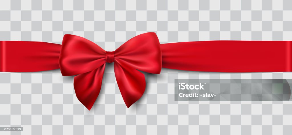 red satin ribbon and bow red satin ribbon and bow vector illustration Tied Bow stock vector