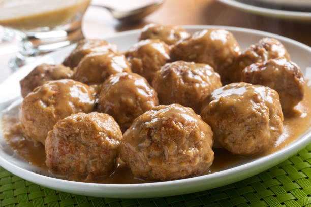 swedish meatballs - swedish culture imagens e fotografias de stock