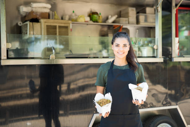 istock Oriental food truck owner 871822896