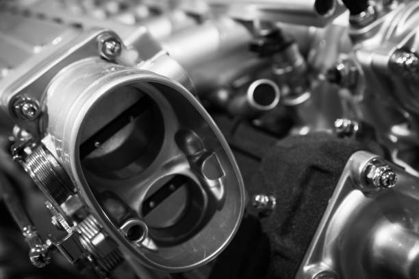 istock Auto motor parts, V12 engine fragment 871824242
