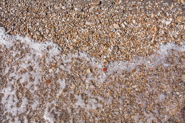 istock Rocks and Stone beach pattern closeup, Summer seacoast background 871830558