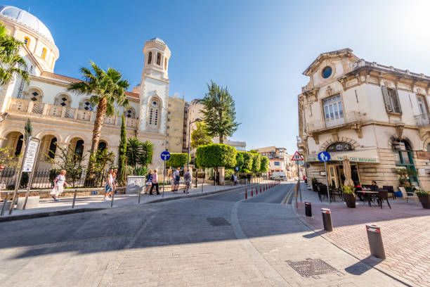 Agiou Andreou street, a historic center of Limassol town Limassol: Agiou Andreou street, a historic center of Limassol town limassol stock pictures, royalty-free photos & images