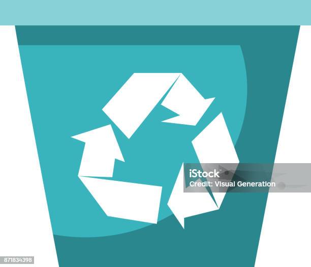 Recycle Bin Vector Cartoon Illustration Stock Illustration - Download Image Now - Recycling Bin, Air Pollution, Basket