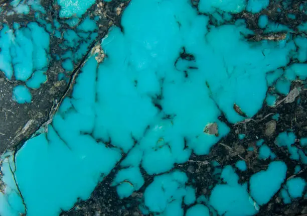 Close up of a large turquoise gem stone
