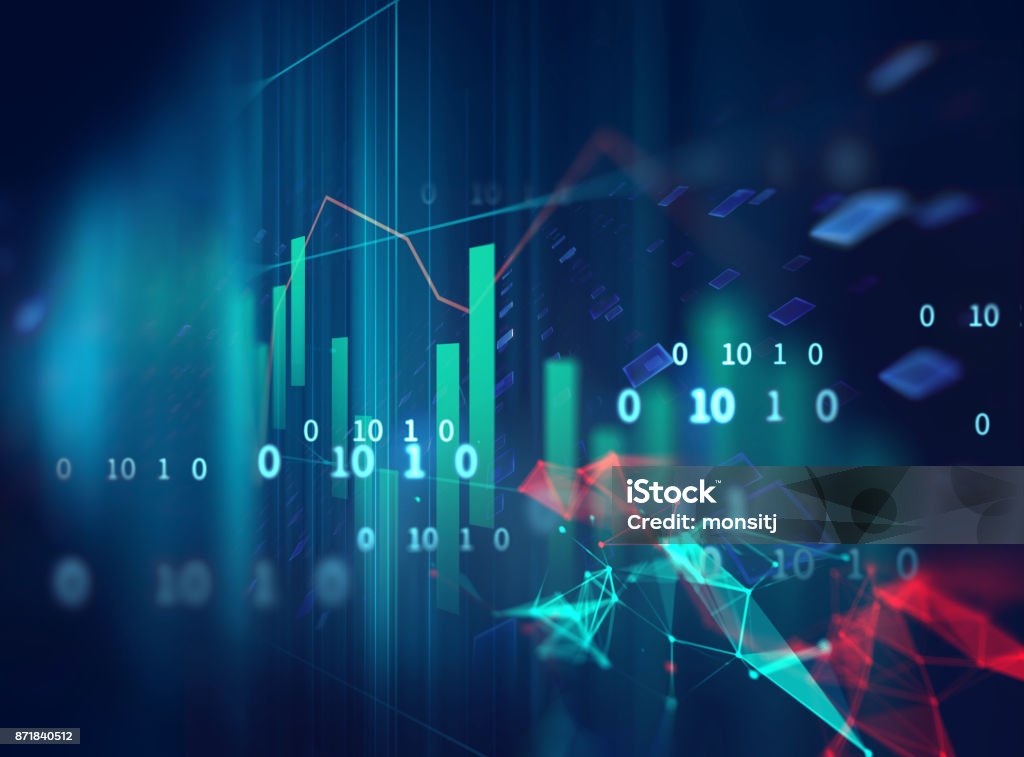 technical financial graph on technology abstract background financial stock market graph on technology abstract background Abstract Stock Photo