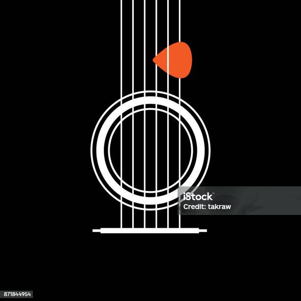 Acoustic Guitar Icon Creative Idea Concept Of Musical Modern Flat Thin Line Icon Designed Vector Illustration Stock Illustration - Download Image Now