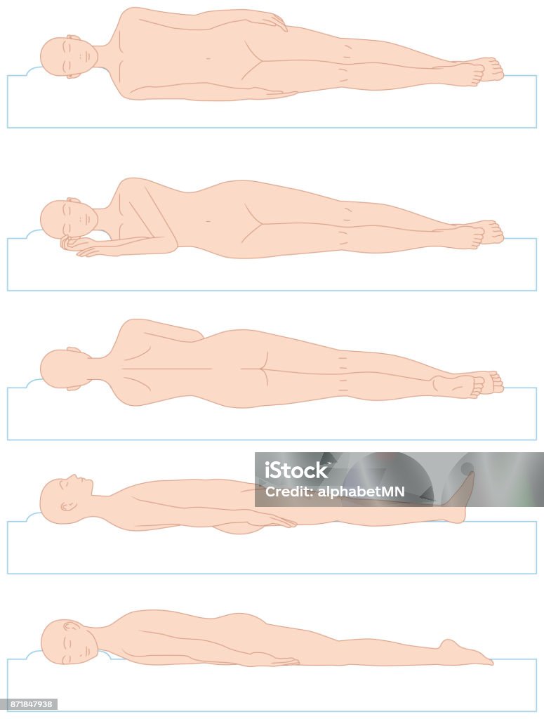 leichtbekleidet Haltung. Nach oben. Messer- - Lizenzfrei Schlafen Vektorgrafik