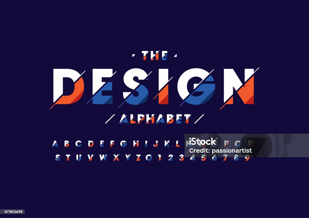 Abstract alphabet Vector of modern abstract font and alphabet Typescript stock vector
