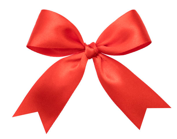 istock Shiny red satin ribbon on white background 871857858