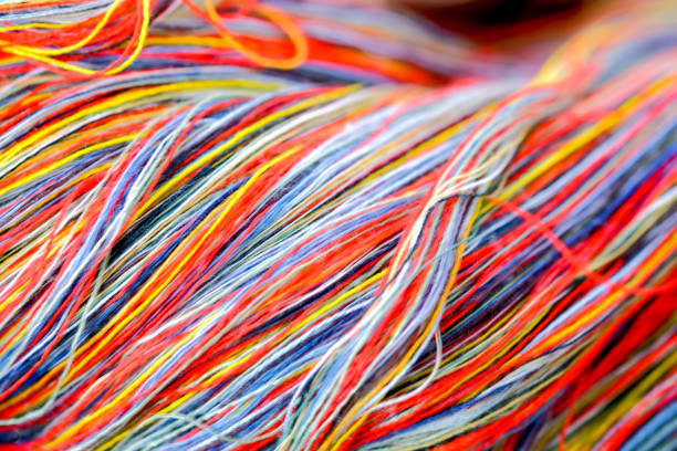 istock Close up multicolored cotton yarn for use in handicrafts 871863308